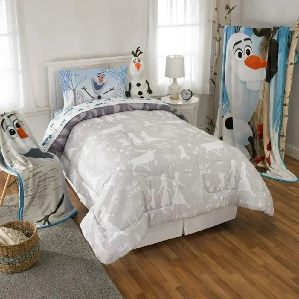 Disney Frozen Olaf Kids Comforter and Sham, 2-Piece Set, Twin/Full, Reversible
